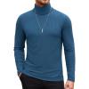 COOFANDY Men’s Turtleneck Sweater Slim Fit Lightweight Basic Ribbed Sweaters(Blue)