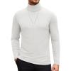 COOFANDY Men’s Turtleneck Sweater Slim Fit Lightweight Basic Ribbed Sweaters(White)