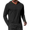 COOFANDY Mens UPF 50+ Hoodie Shirts Long Sleeve Rash Guard Sun Protection Fishing Shirts Lightweight Quick Dry Hoodies(Black)