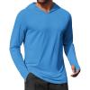 COOFANDY Mens UPF 50+ Hoodie Shirts Long Sleeve Rash Guard Sun Protection Fishing Shirts Lightweight Quick Dry Hoodies(Blue)