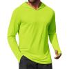 COOFANDY Mens UPF 50+ Hoodie Shirts Long Sleeve Rash Guard Sun Protection Fishing Shirts Lightweight Quick Dry Hoodies(Fluorescent Green)