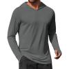 COOFANDY Mens UPF 50+ Hoodie Shirts Long Sleeve Rash Guard Sun Protection Fishing Shirts Lightweight Quick Dry Hoodies(Gray)