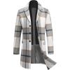 COOFANDY Men’s Wool Blend Coat with Detachable Plaid Scarfs Notched Collar Single Breasted Pea Coat Trench Overcoat(B-brown Plaid)