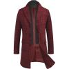 COOFANDY Men’s Wool Blend Coat with Detachable Plaid Scarfs Notched Collar Single Breasted Pea Coat Trench Overcoat(Red Plaid)