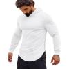 COOFANDY Men’s Workout Sweatshirts Long Sleeve Muscle Fit Athletic Gym Hoodies Pullover(1 White)
