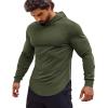 COOFANDY Men’s Workout Sweatshirts Long Sleeve Muscle Fit Athletic Gym Hoodies Pullover(Army Green 1)
