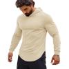 COOFANDY Men’s Workout Sweatshirts Long Sleeve Muscle Fit Athletic Gym Hoodies Pullover(Beige)