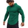 COOFANDY Men’s Workout Sweatshirts Long Sleeve Muscle Fit Athletic Gym Hoodies Pullover(Deep Green)