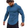 COOFANDY Men’s Workout Sweatshirts Long Sleeve Muscle Fit Athletic Gym Hoodies Pullover(Navy)