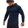 COOFANDY Men’s Workout Sweatshirts Long Sleeve Muscle Fit Athletic Gym Hoodies Pullover(Navy Blue)