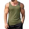 COOFANDY Men’s Workout Tank Top Ribbed Knit Sleeveless Gym Muscle T Shirts Bodybuilding Tee(Army Green(1 Pcs))