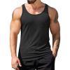 COOFANDY Men’s Workout Tank Top Ribbed Knit Sleeveless Gym Muscle T Shirts Bodybuilding Tee(Black(1 Pcs))