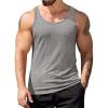 COOFANDY Men’s Workout Tank Top Ribbed Knit Sleeveless Gym Muscle T Shirts Bodybuilding Tee(Medium Grey(1 Pcs))