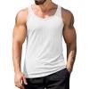 COOFANDY Men’s Workout Tank Top Ribbed Knit Sleeveless Gym Muscle T Shirts Bodybuilding Tee(White(1 Pcs))