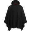 COOFANDY Unisex Casual Hooded Poncho Cape Cloak Fashion Coat Hoodie Pullover with Pocket(Black)
