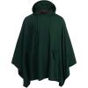 COOFANDY Unisex Casual Hooded Poncho Cape Cloak Fashion Coat Hoodie Pullover with Pocket(Green Black)