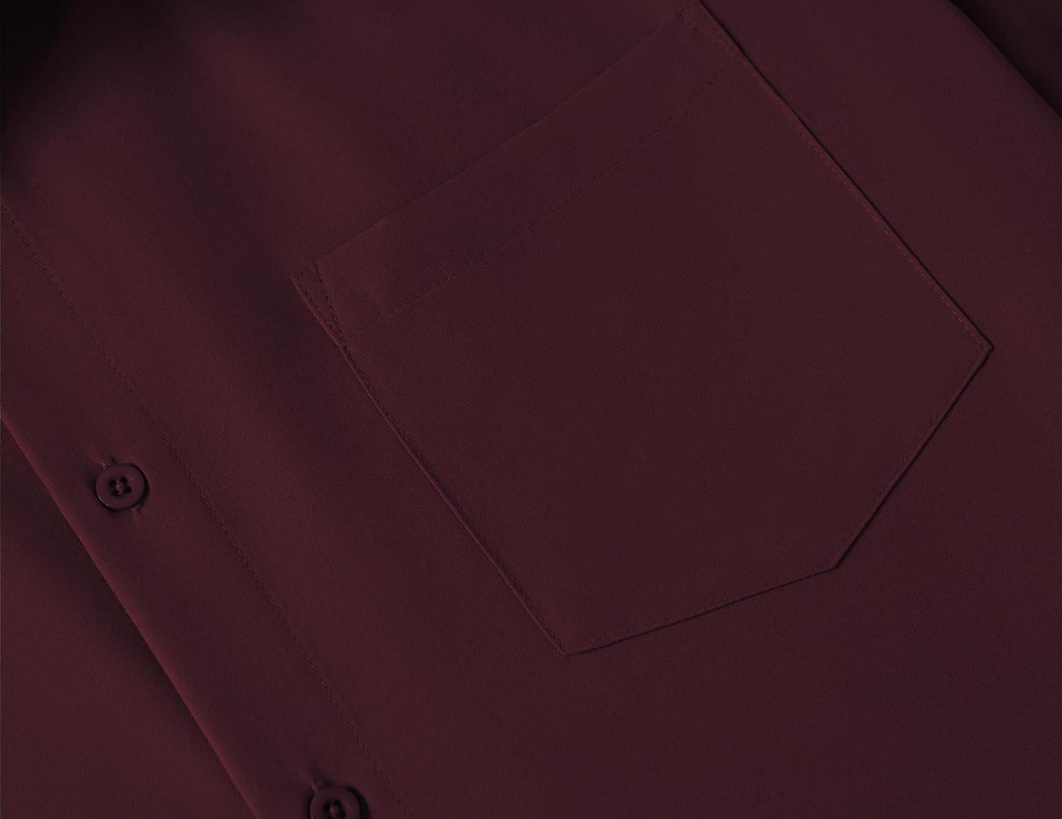 imageCOOFANDY Big ampamp Tall Dress Shirts for Men Short Sleeve Button Down Casual ShirtsDeep Red