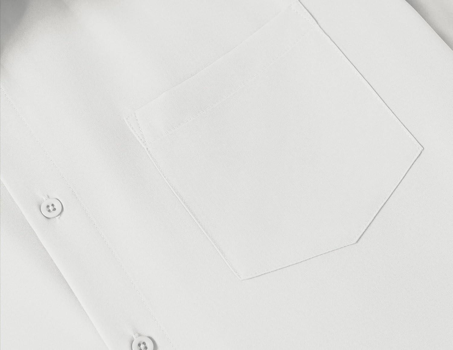 imageCOOFANDY Big ampamp Tall Dress Shirts for Men Short Sleeve Button Down Casual ShirtsWhite