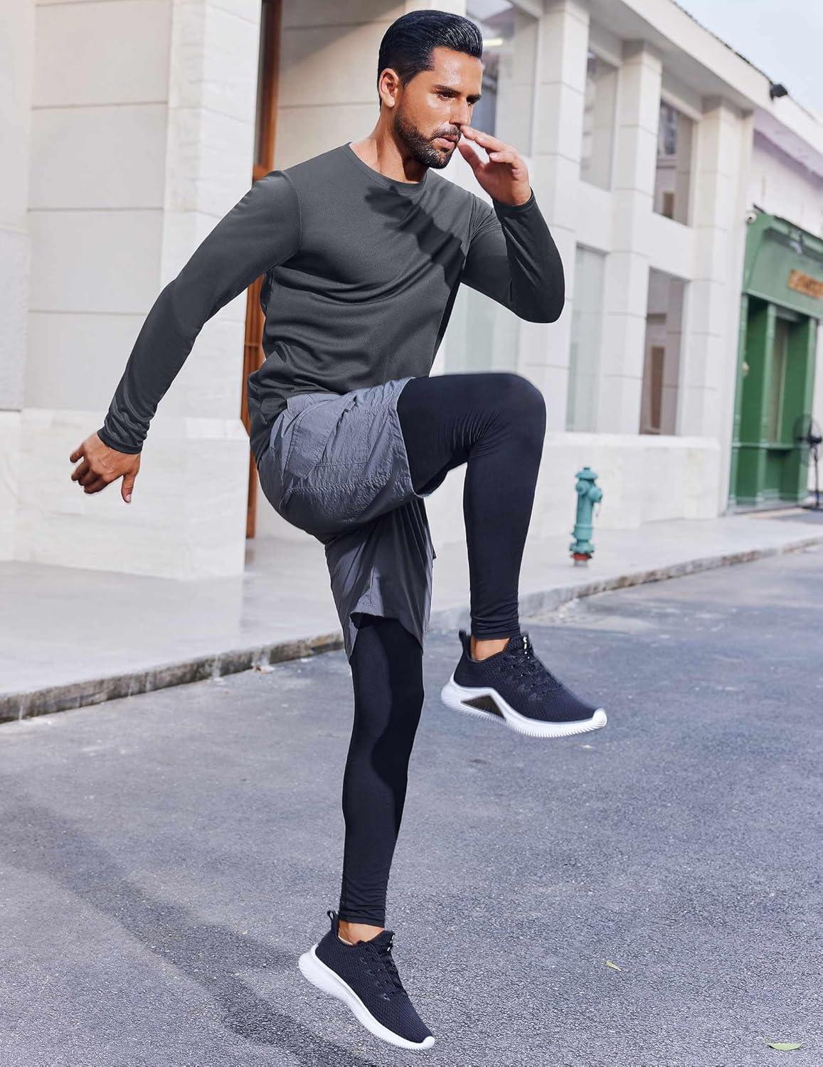 imageCOOFANDY Long Sleeve Shirts for Men Moisture Wicking Activewear TShirts Workout Running ShirtsDark Grey