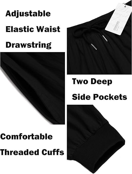 imageCOOFANDY Men Hippie Harem Pants Baggy Linen Cotton Boho Yoga Pants Summer Beach Pants Casual Drop Crotch TrouserBlack