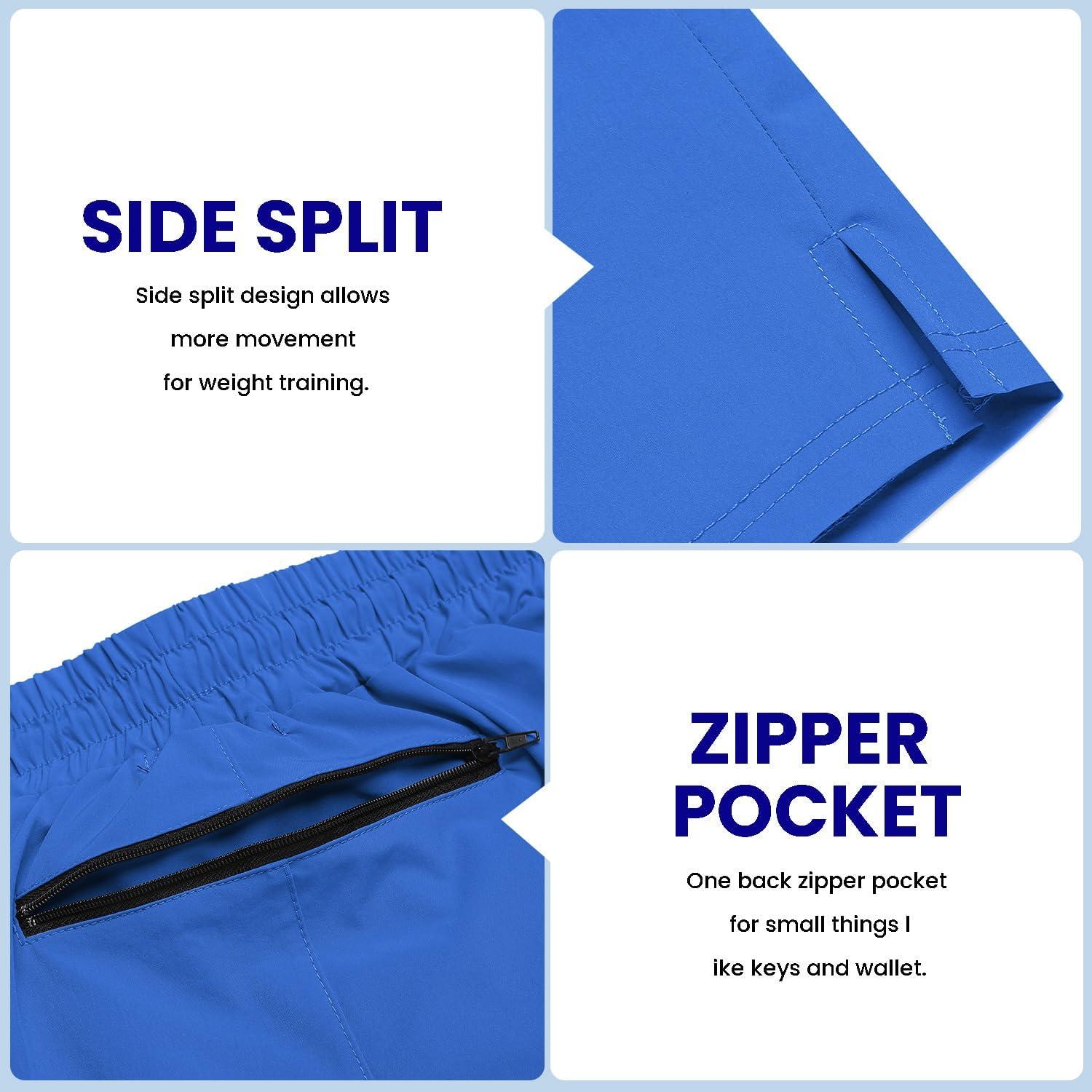 imageCOOFANDY Mens 2 Pack Gym Workout Shorts 7 Inch Quick Dry Athletic Shorts Lightweight Running Shorts with PocketsRoyal BlueYellow