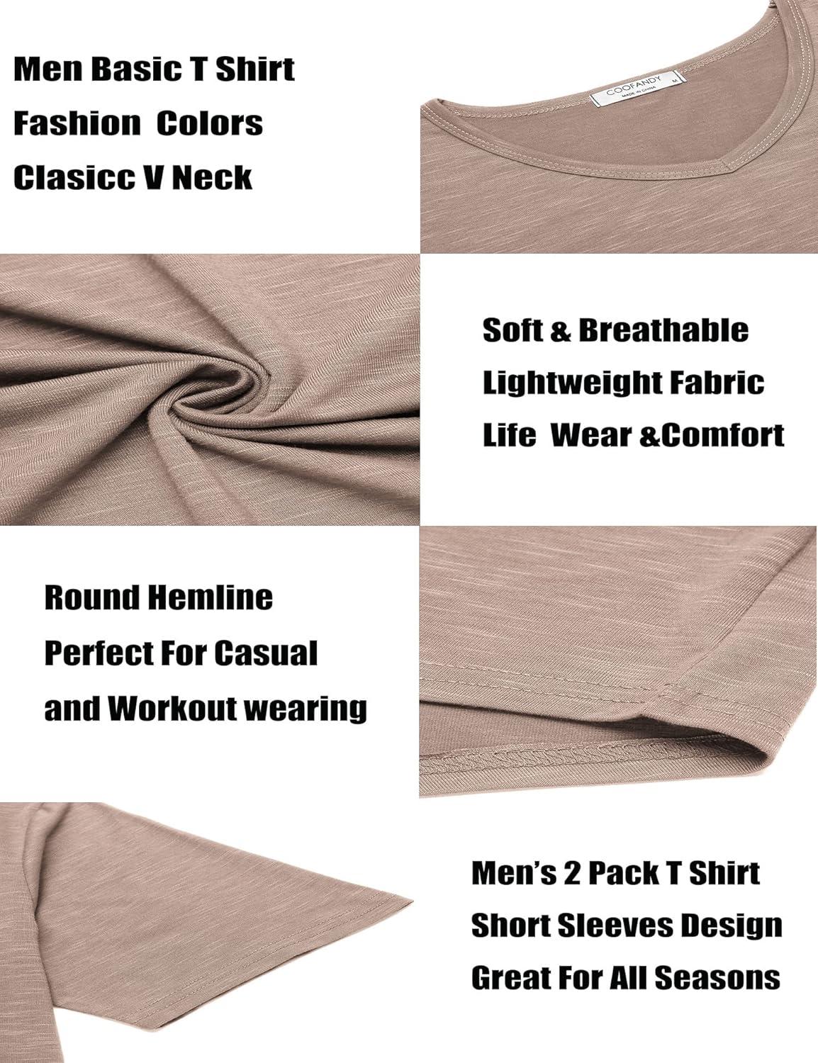 imageCOOFANDY Mens 2 Pack Muscle V Neck T Shirt Fitted Gym Workout Short Sleeve Bodybuilding TeeDark GreenKhaki