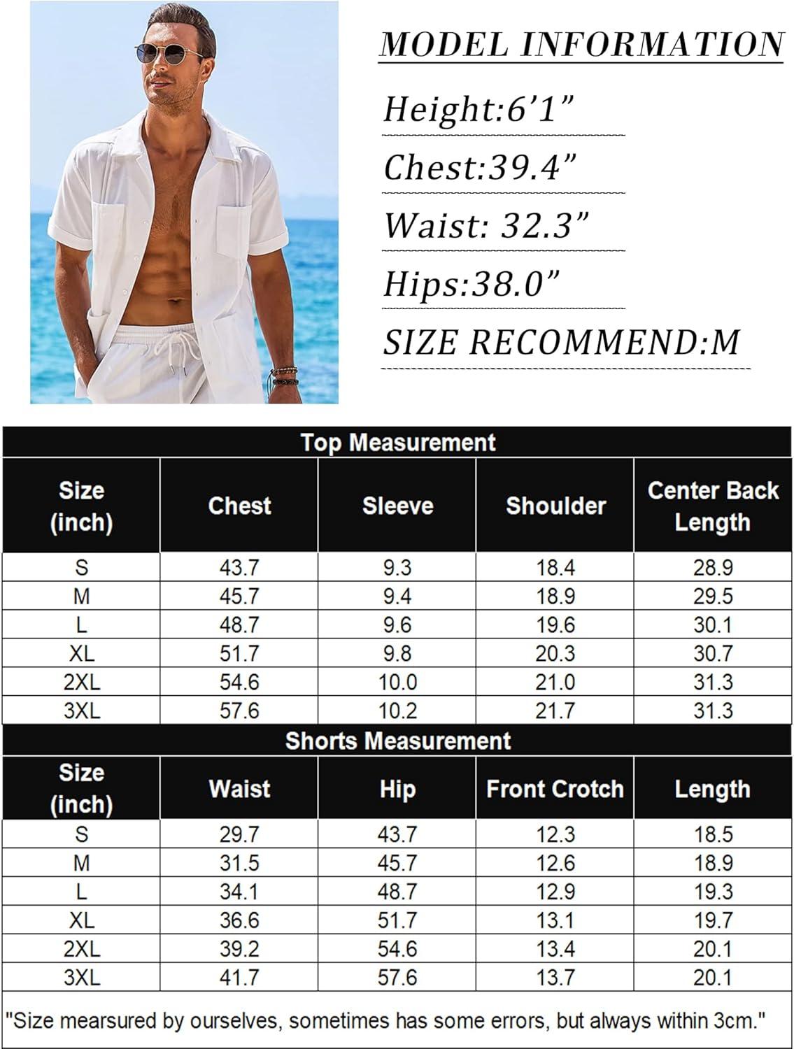 imageCOOFANDY Mens 2 Piece Short Set Cuban Guayabera Shirts Short Sleeve Casual Beach Outfits SetNavy Blue