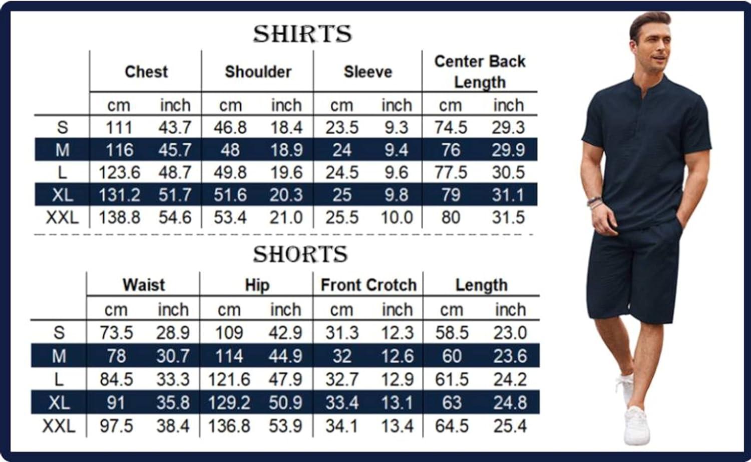 imageCOOFANDY Mens 2 Pieces Linen Set Casual Henley Shirts Short Sleeve Beach Yoga Shorts Summer Pants OutfitsNavy Blue