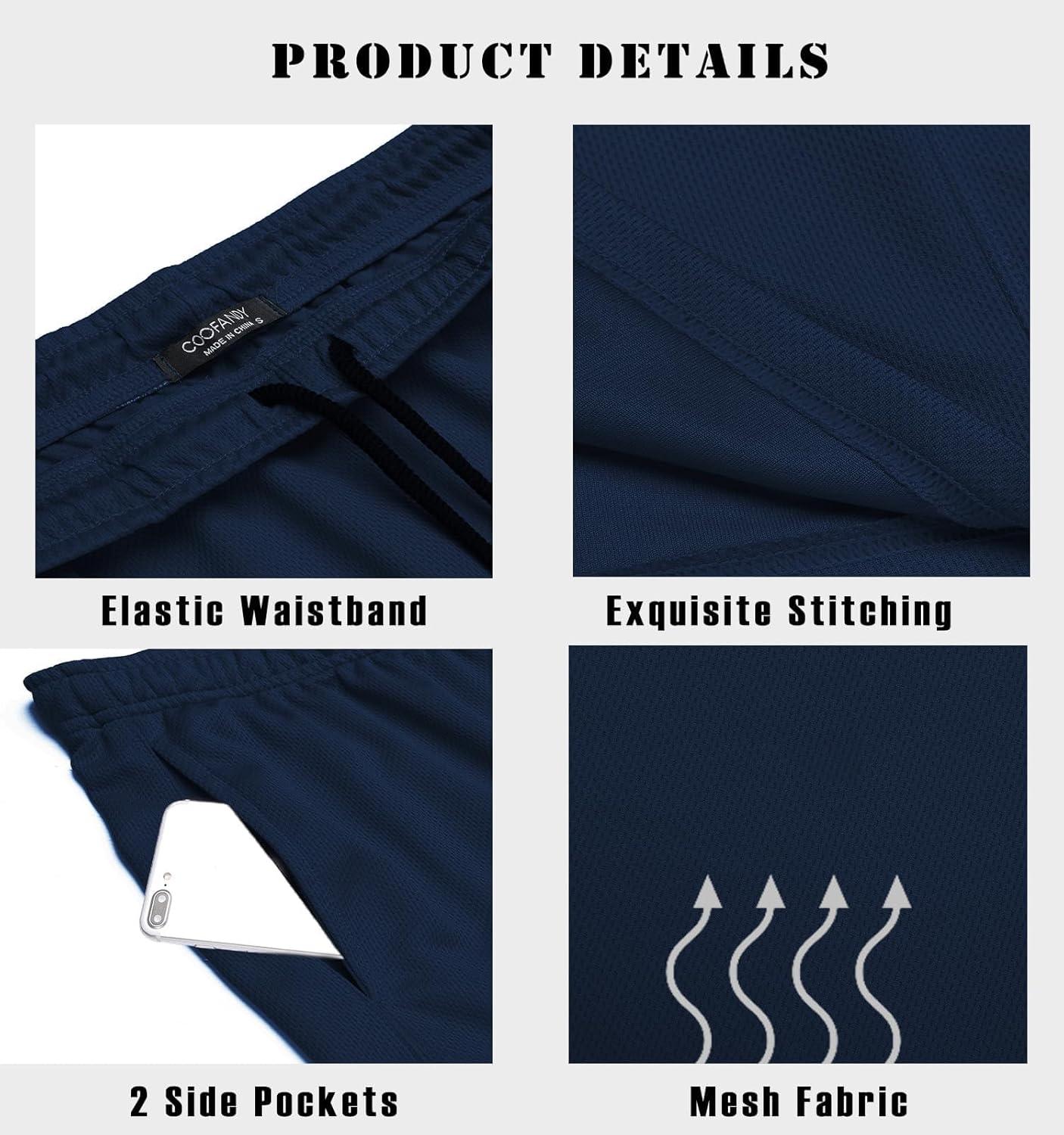 imageCOOFANDY Mens 3 Pack Workout Gym Shorts Mesh Athletic Shorts Lightweight Bodybuilding Training Short Pants with PocketsBlack Gray Navy Blue