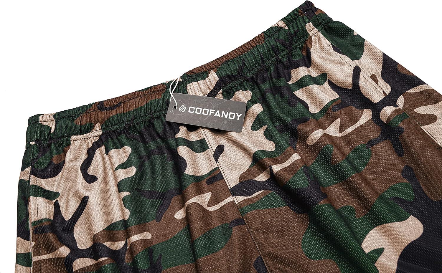 imageCOOFANDY Mens 3 Pack Workout Gym Shorts Mesh Athletic Shorts Lightweight Bodybuilding Training Short Pants with PocketsGreen CamoBlackGrey