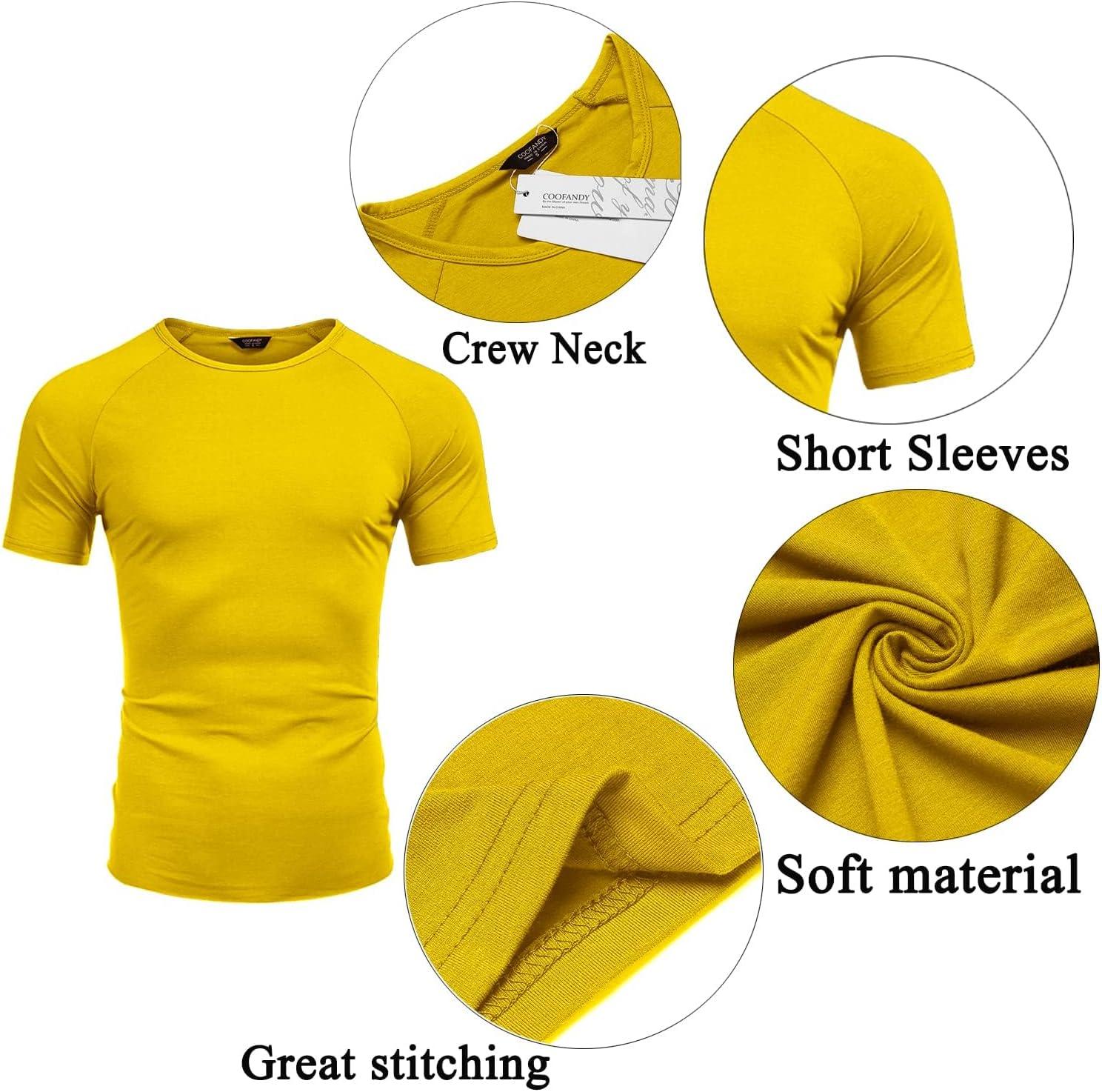 imageCOOFANDY Mens 3 Pack Workout T Shirts Short Sleeve Gym Bodybuilding Muscle Shirt Base Layer Fitness Tee TopsYellowLight BlueOlive Green