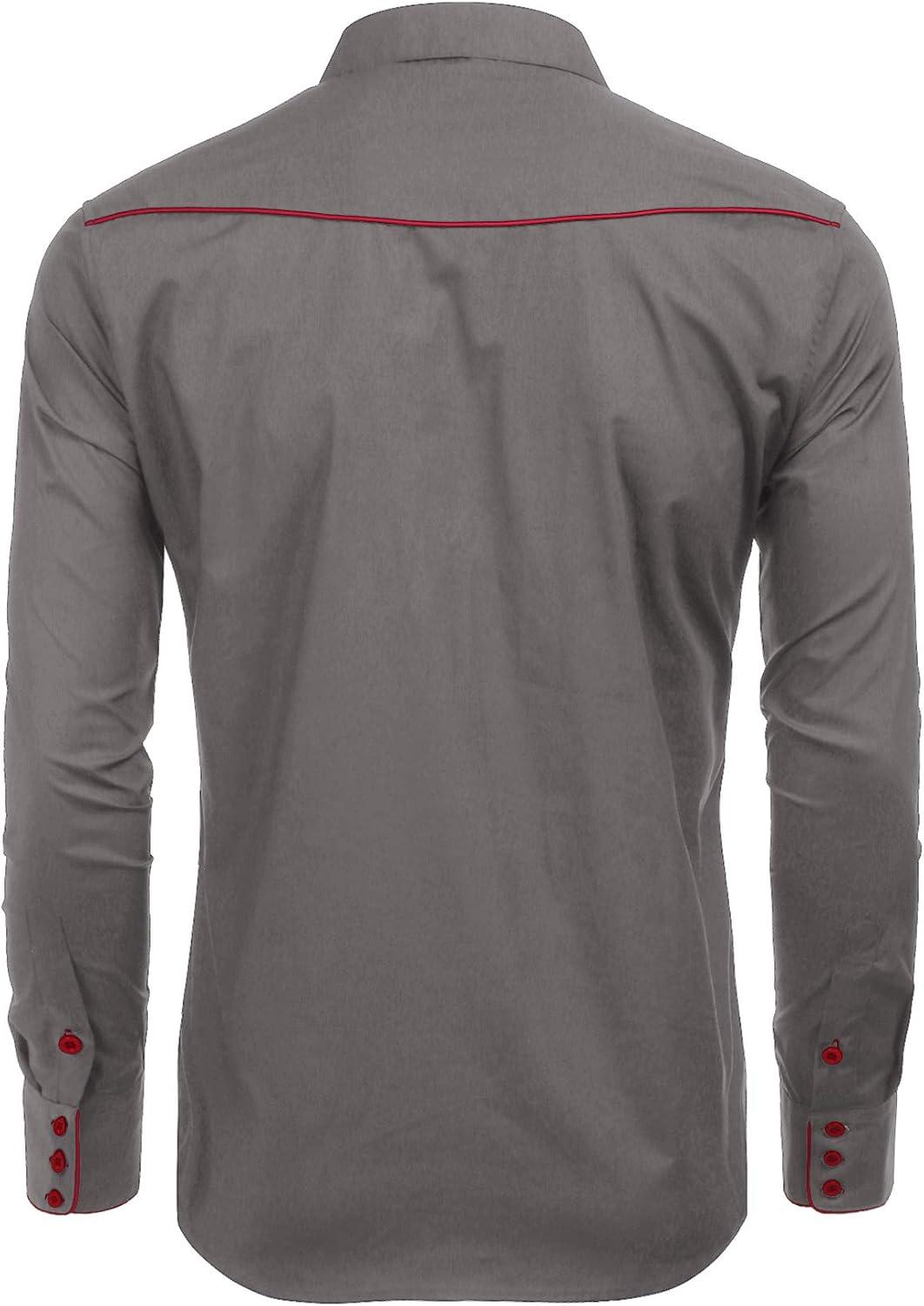 imageCOOFANDY Mens American Flag Button Down Shirt Western Cowboy Casual Long Sleeve Patriotic ShirtsGrey