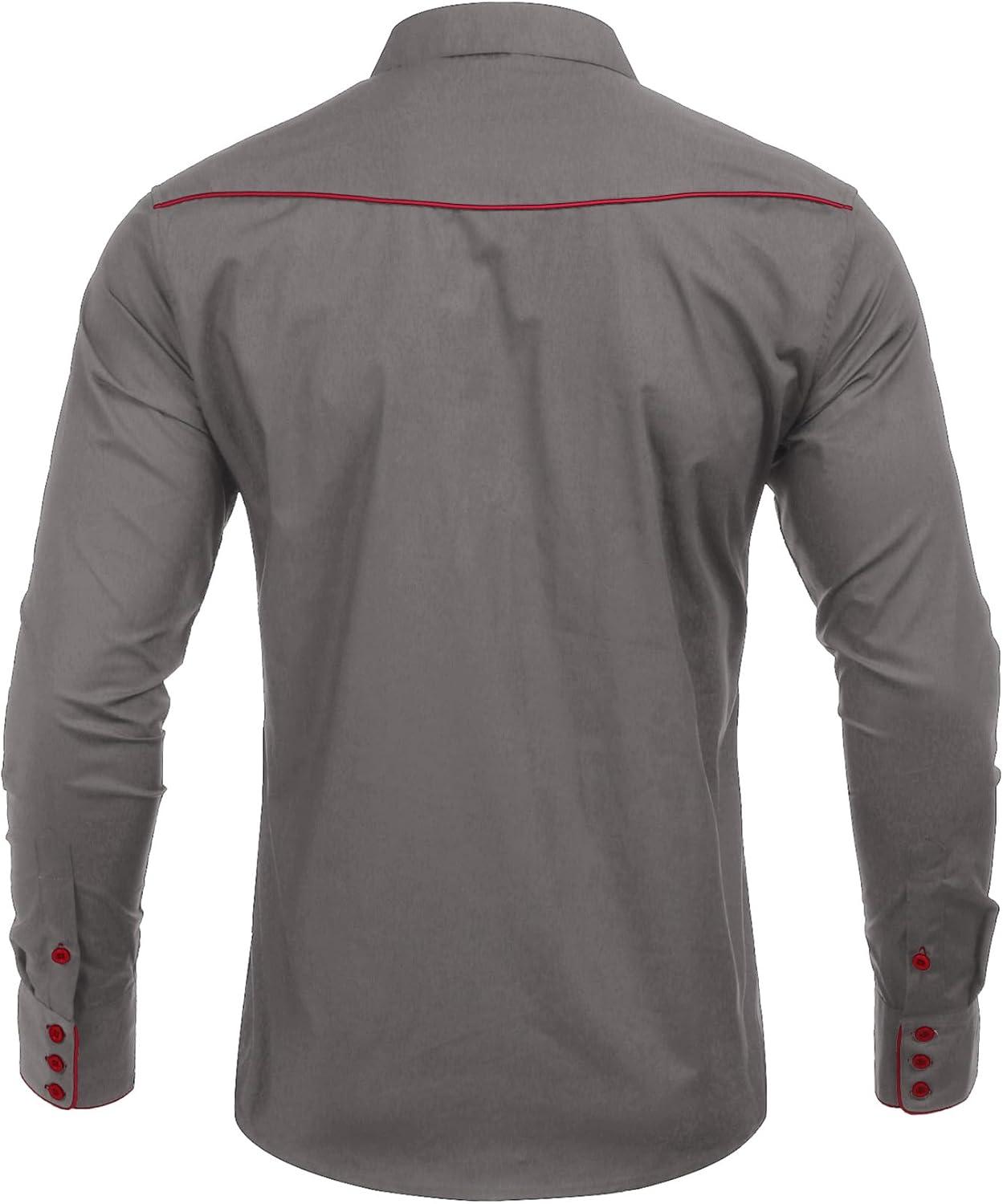 imageCOOFANDY Mens American Flag Button Down Shirt Western Cowboy Casual Long Sleeve Patriotic ShirtsGrey