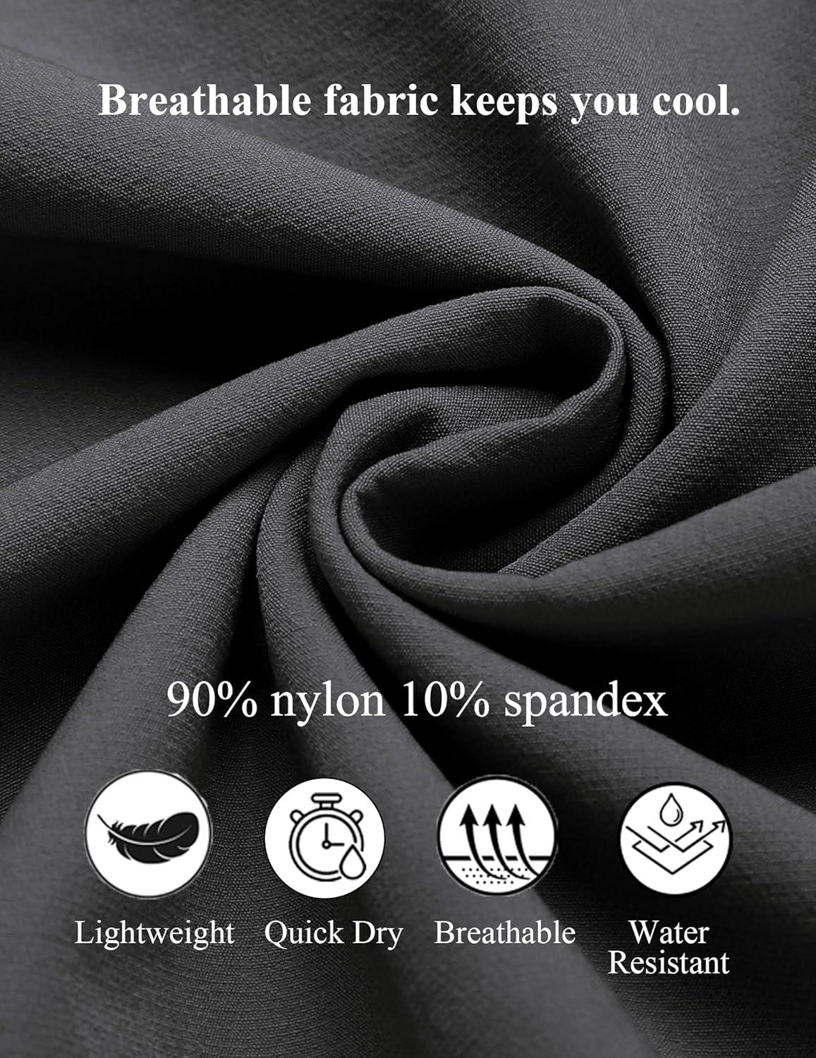 imageCOOFANDY Mens Beach Shorts 9quot Elastic Waist Drawstring Shorts Lightweight Regular Fit Casual Summer ShortsDark Grey