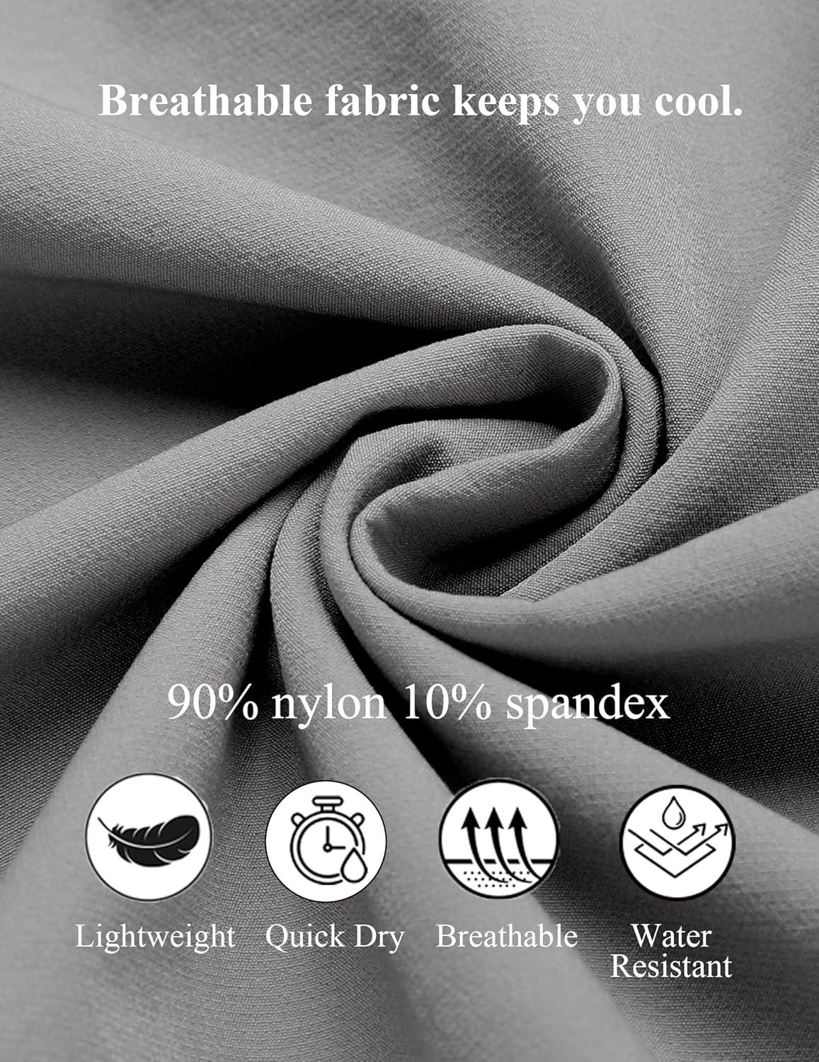 imageCOOFANDY Mens Beach Shorts 9quot Elastic Waist Drawstring Shorts Lightweight Regular Fit Casual Summer ShortsLight Grey