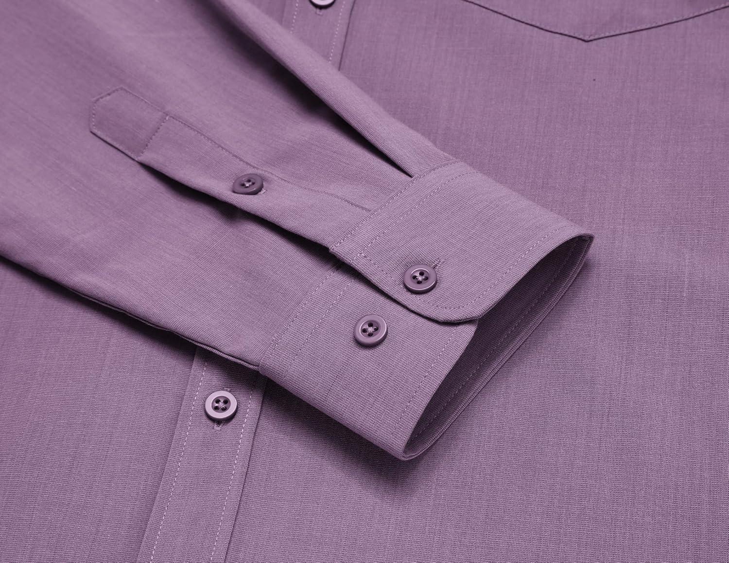 imageCOOFANDY Mens Button Down Shirt Casual Untucked Shirts Long Sleeve Dress Shirt with PocketDeep Purple