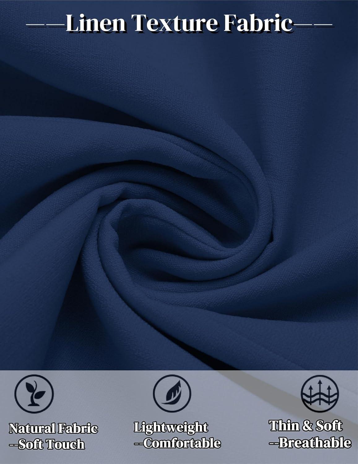 imageCOOFANDY Mens Button Down Shirts Short Sleeve Casual Shirt Summer Beach Wedding ShirtsMidnight Blue