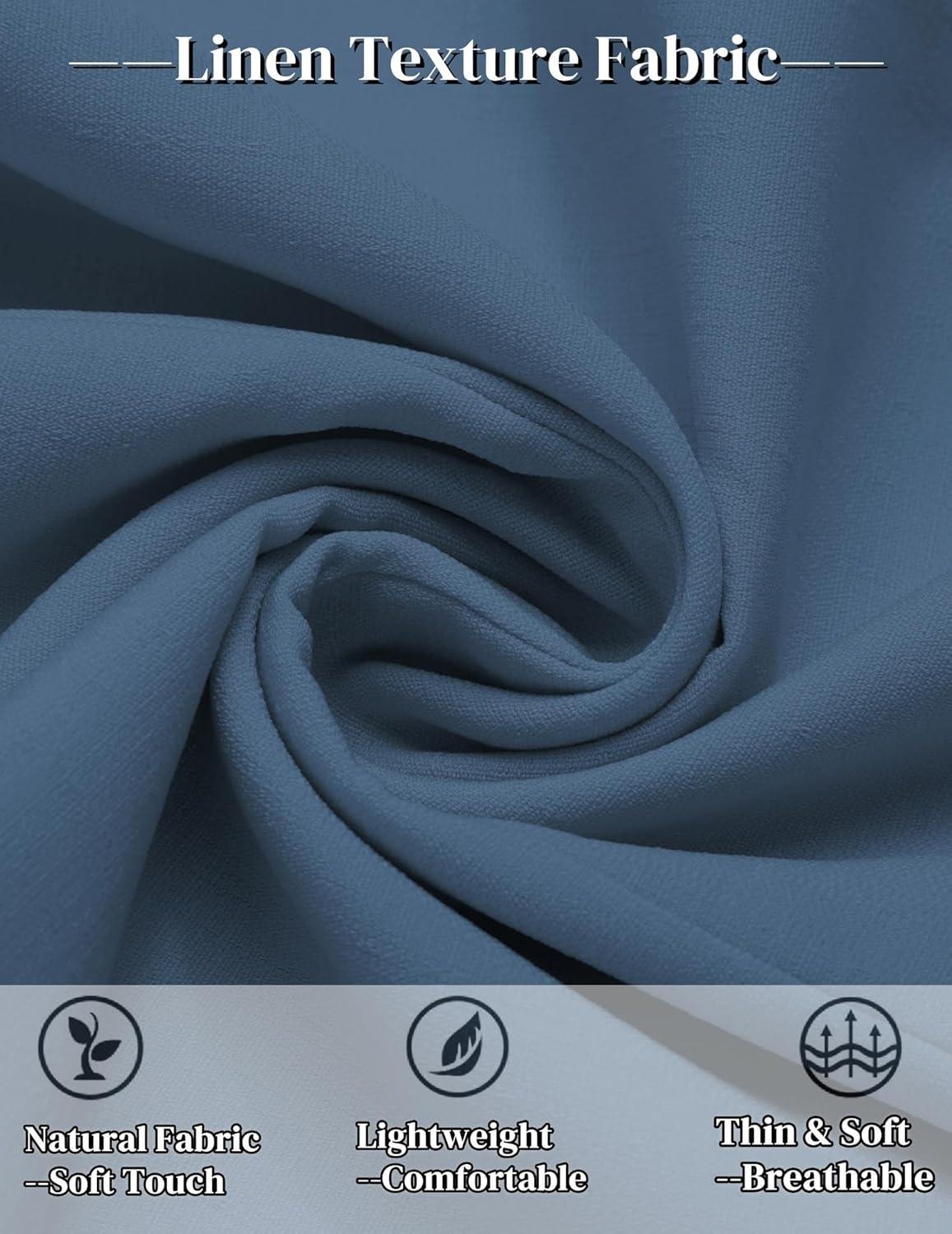 imageCOOFANDY Mens Button Down Shirts Short Sleeve Casual Shirt Summer Beach Wedding ShirtsSteel Blue