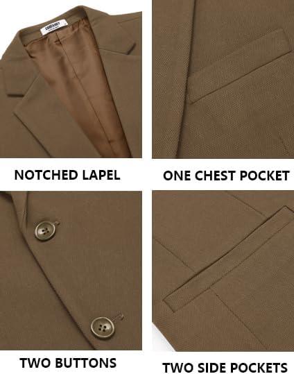 imageCOOFANDY Mens Casual Blazer Slim Fit Sport Coats Two Button Knit Textured Suit JacketBrown