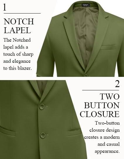 imageCOOFANDY Mens Casual Blazer Slim Fit Suit Jackets Two Button Lightweight Knit Sport CoatArmy Green