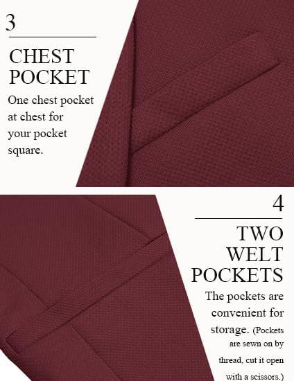 imageCOOFANDY Mens Casual Blazer Slim Fit Suit Jackets Two Button Lightweight Knit Sport CoatBurgundy