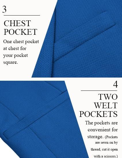 imageCOOFANDY Mens Casual Blazer Slim Fit Suit Jackets Two Button Lightweight Knit Sport CoatRoyal Blue