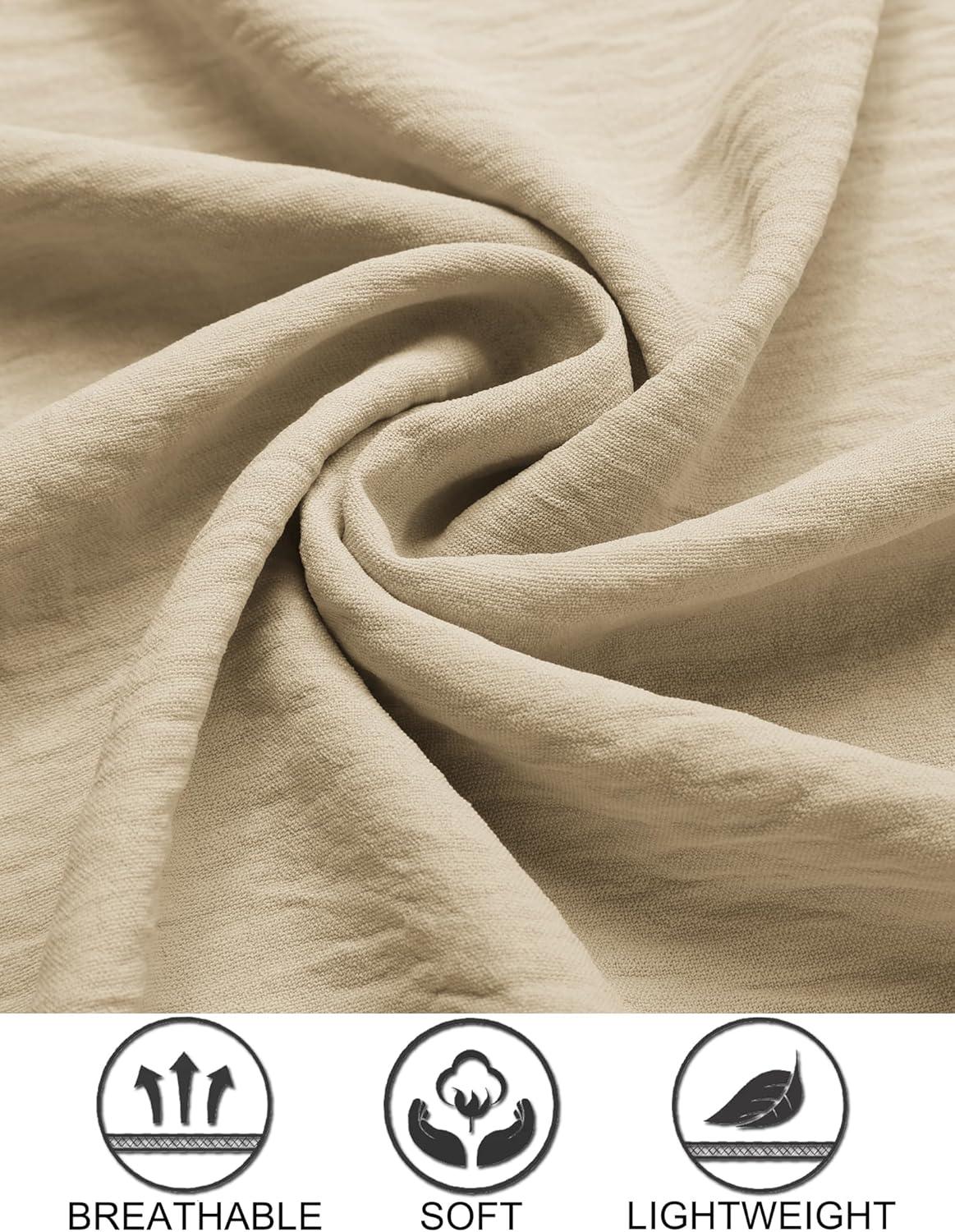 imageCOOFANDY Mens Casual Button Down Shirt Short Sleeve Textured Summer Cuban Beach ShirtsKhaki