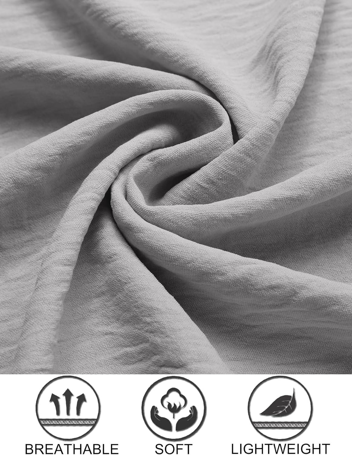 imageCOOFANDY Mens Casual Button Down Shirt Short Sleeve Textured Summer Cuban Beach ShirtsLight Grey