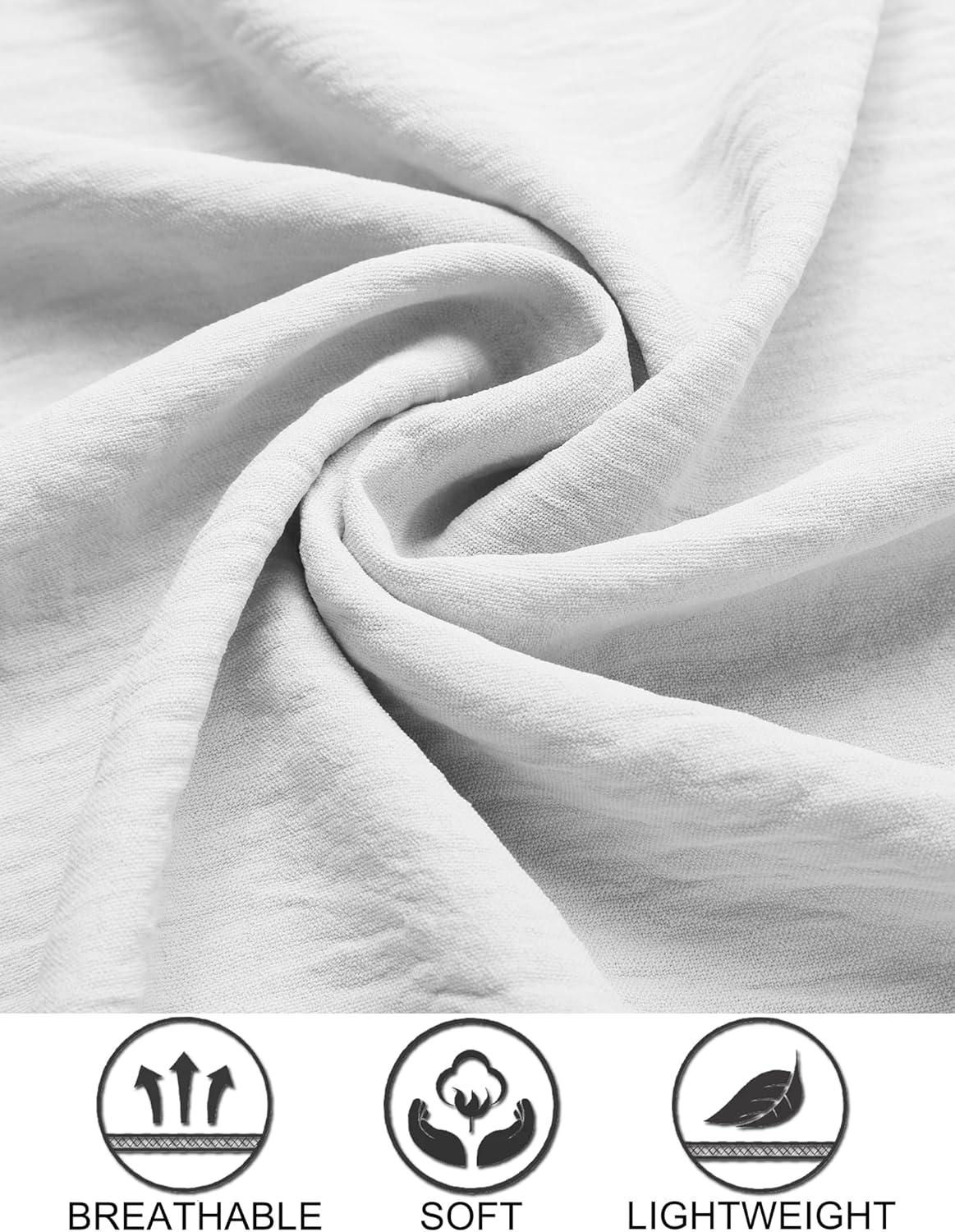 imageCOOFANDY Mens Casual Button Down Shirt Short Sleeve Textured Summer Cuban Beach ShirtsWhite