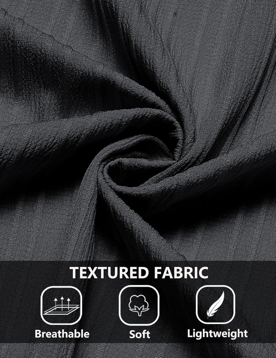 imageCOOFANDY Mens Casual Button Down Shirts Short Sleeve Textured Shirt Summer Beach Shirts for MenDark Grey