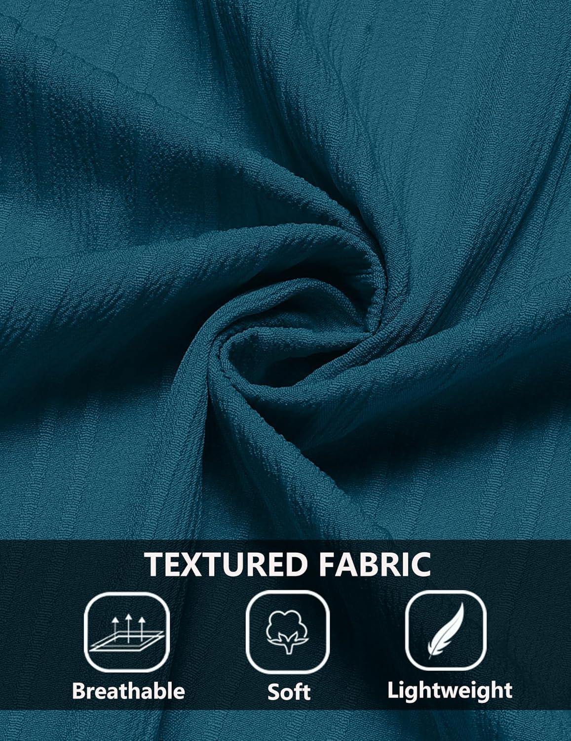 imageCOOFANDY Mens Casual Button Down Shirts Short Sleeve Textured Shirt Summer Beach Shirts for MenLake Green