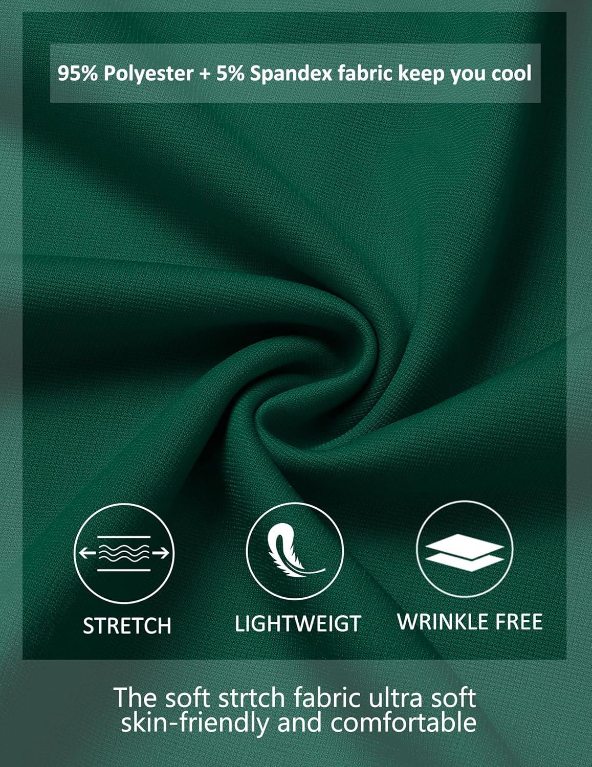 imageCOOFANDY Mens Casual Shorts 9 inch Inseam Stretch Beach Shorts Elastic Waist Drawstring Summer ShortsGreen