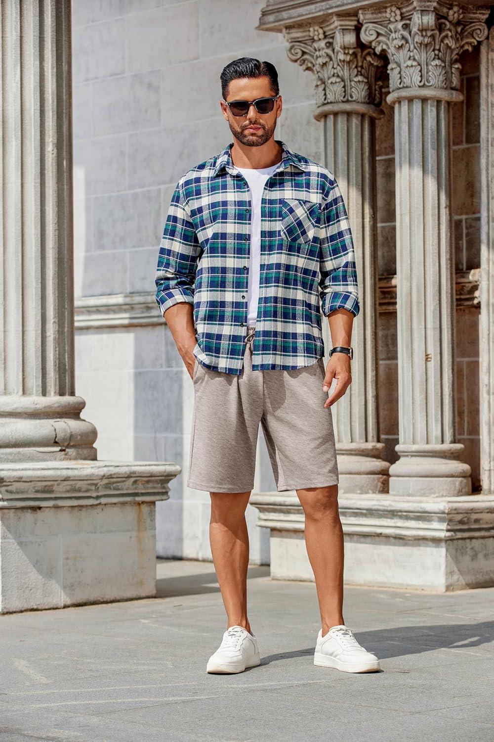 imageCOOFANDY Mens Casual Shorts Stretch Drawstring Summer Beach Shorts Chino Golf Shorts with PocketsChampagne