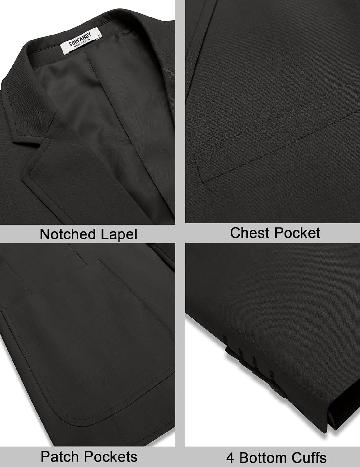 imageCOOFANDY Mens Casual Sport Coat Lightweight Two Button Blazer Slim Fit Business JacketsBlack